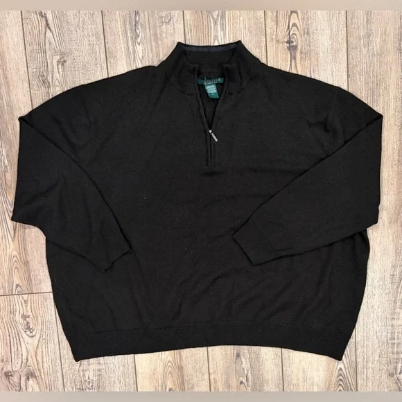 Signature Carrington Men’s 1/4 Zip Sweater Size 4X Merino Wool Blend - Picture 2 of 7